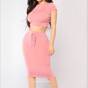 Casual lover top and skirt set